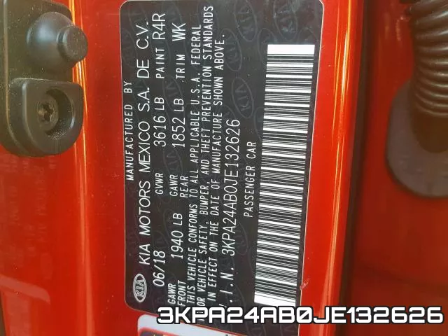3KPA24AB0JE132626 фото 2