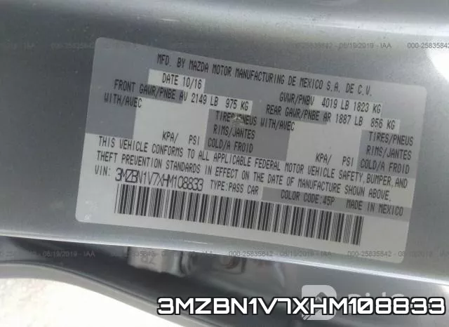 3MZBN1V7XHM108833 фото 10