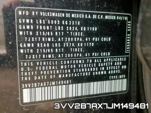 3VV2B7AX7JM149481 фото 2