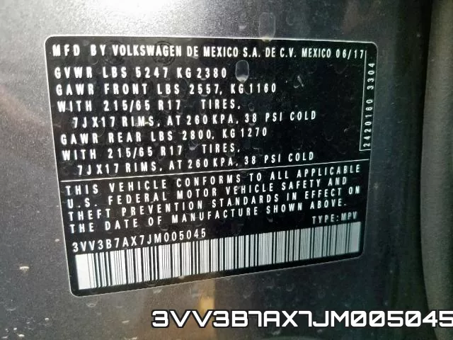 3VV3B7AX7JM005045 фото 2