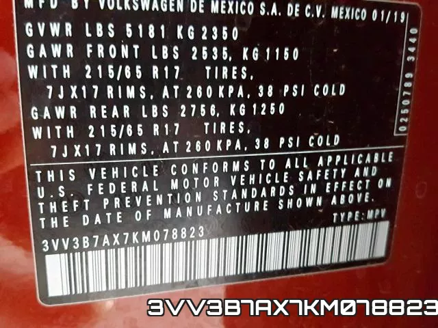 3VV3B7AX7KM078823 фото 2