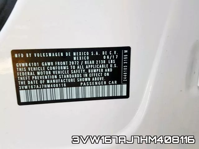 3VW167AJ7HM408116 фото 2