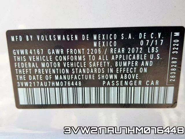 3VW217AU7HM076448 фото 2
