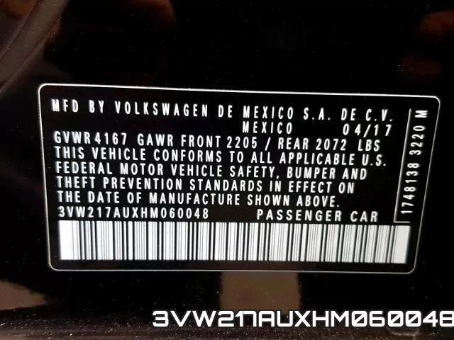 3VW217AUXHM060048 фото 2