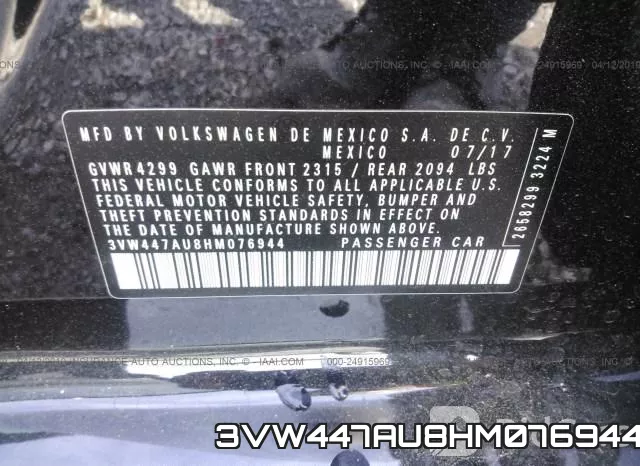 3VW447AU8HM076944 фото 10