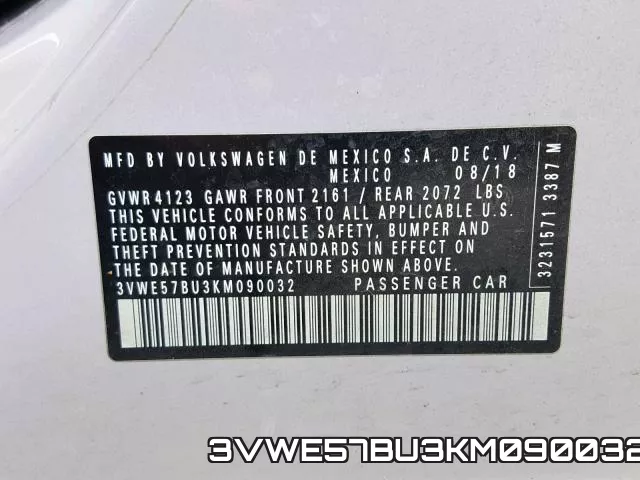 3VWE57BU3KM090032 фото 2