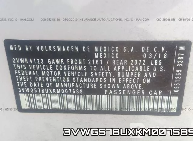 3VWG57BUXKM007589 фото 10