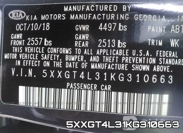 5XXGT4L31KG310663 фото 10