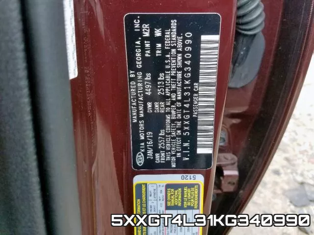 5XXGT4L31KG340990 фото 2