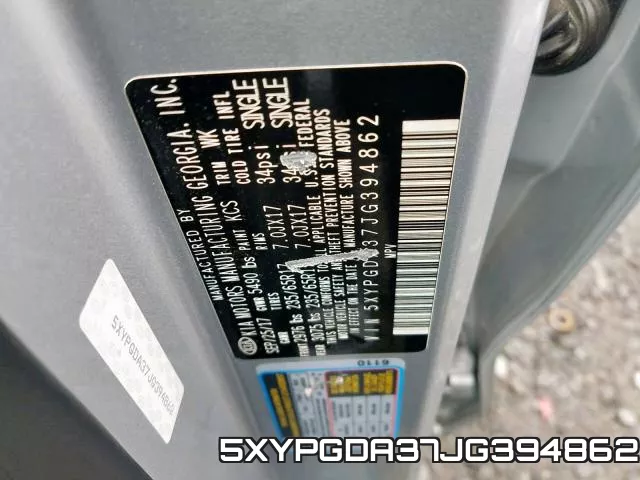 5XYPGDA37JG394862 фото 2