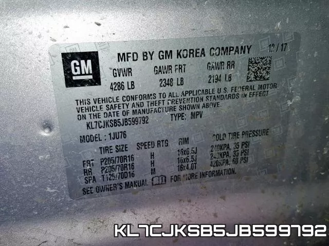 KL7CJKSB5JB599792 фото 2