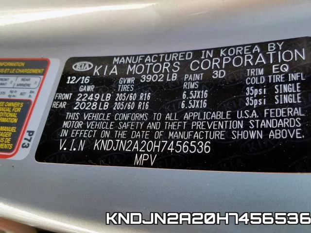 KNDJN2A20H7456536 фото 2