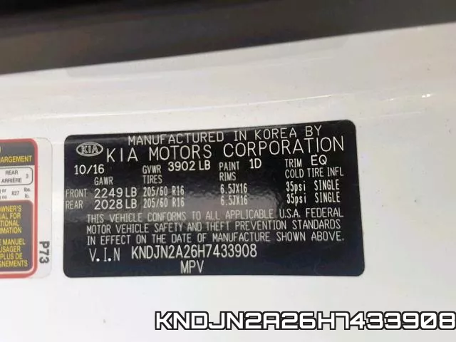 KNDJN2A26H7433908 фото 2