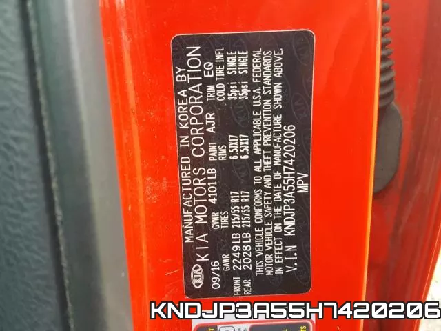 KNDJP3A55H7420206 фото 2