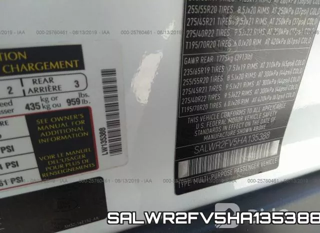 SALWR2FV5HA135388 фото 10