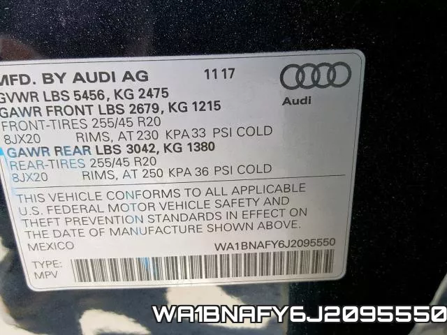 WA1BNAFY6J2095550 фото 2