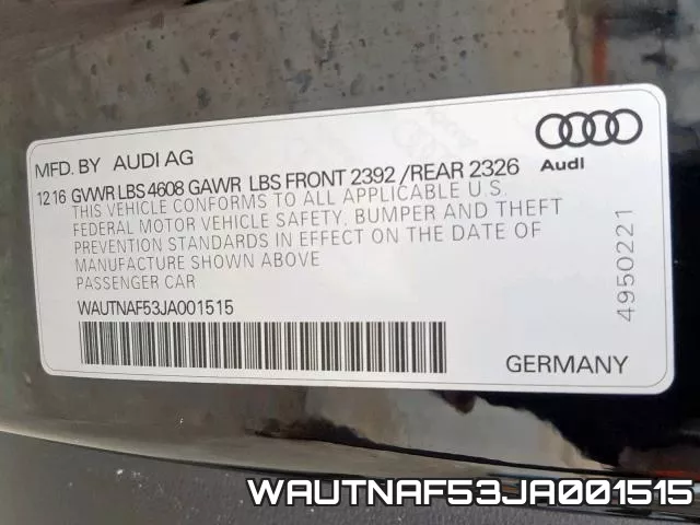 WAUTNAF53JA001515 фото 2
