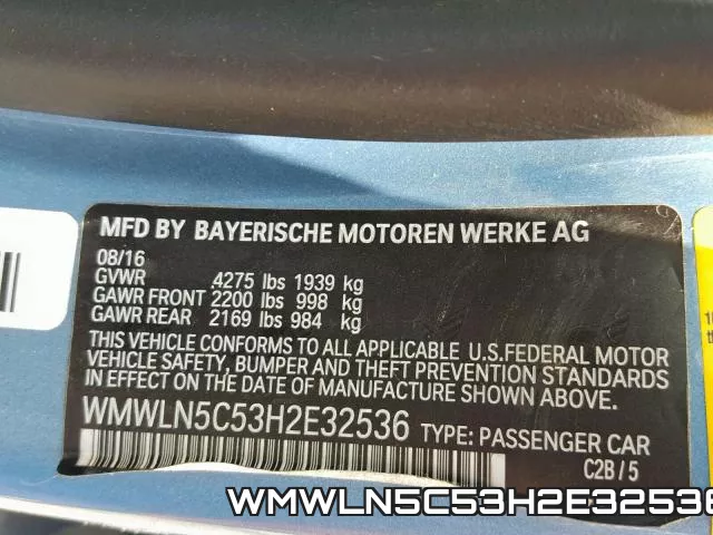 WMWLN5C53H2E32536 фото 2