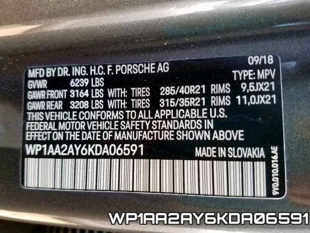 WP1AA2AY6KDA06591 фото 2