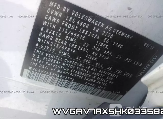 WVGAV7AX5HK033582 фото 10