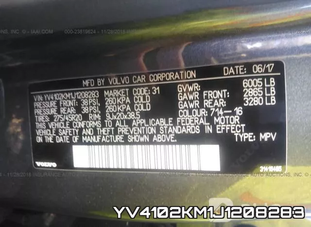 YV4102KM1J1208283 фото 10