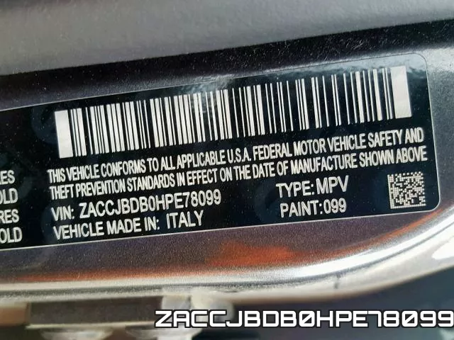 ZACCJBDB0HPE78099 фото 2