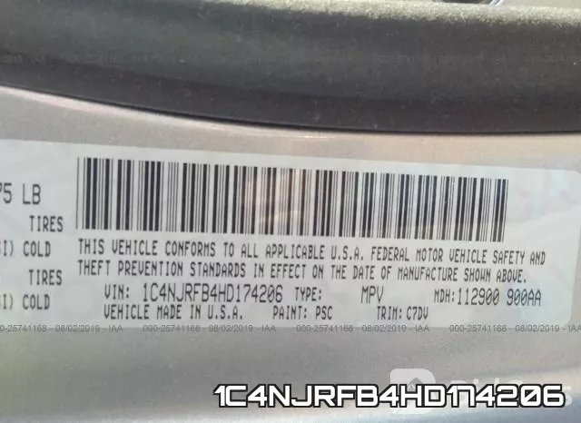 1C4NJRFB4HD174206 фото 10