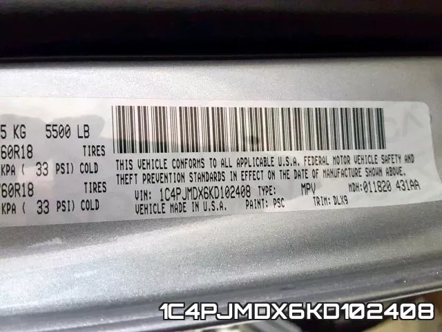 1C4PJMDX6KD102408 фото 2
