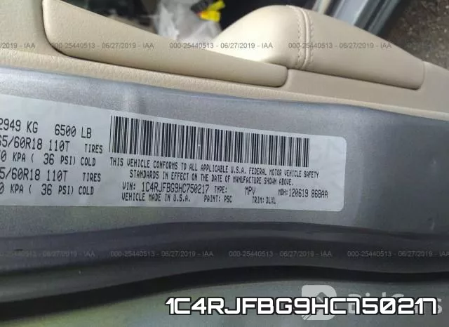 1C4RJFBG9HC750217 фото 10