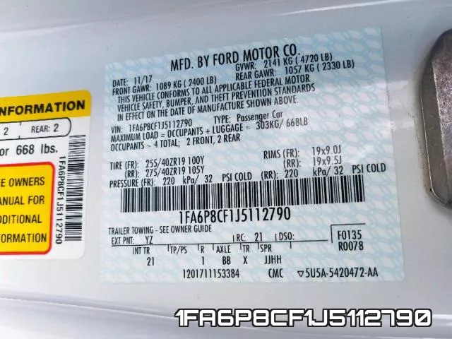 1FA6P8CF1J5112790 фото 2