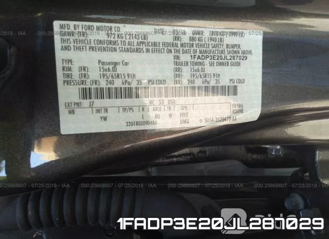 1FADP3E20JL287029 фото 10