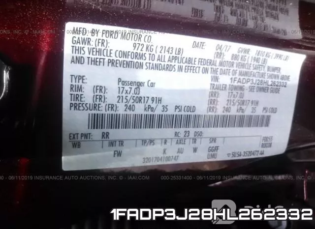 1FADP3J28HL262332 фото 10