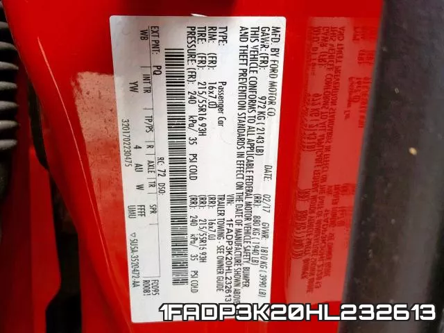 1FADP3K20HL232613 фото 2