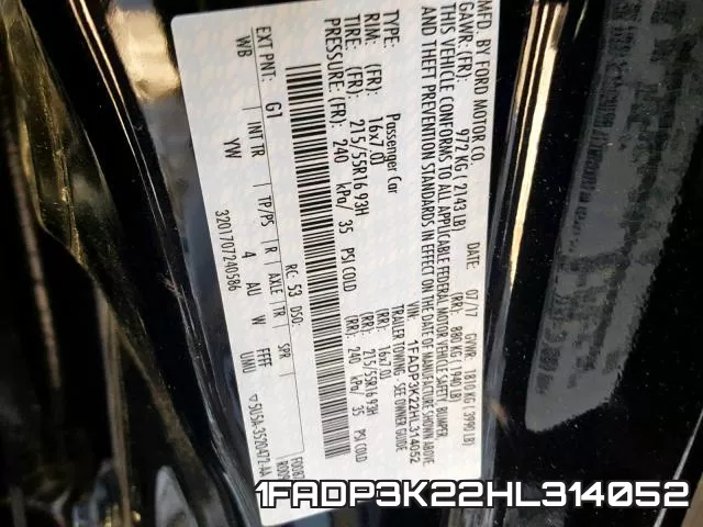 1FADP3K22HL314052 фото 2