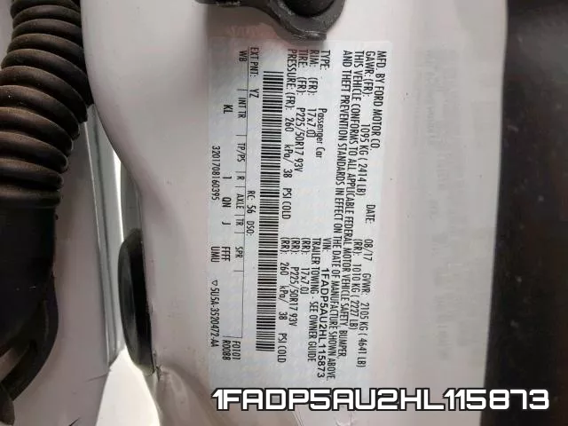 1FADP5AU2HL115873 фото 2