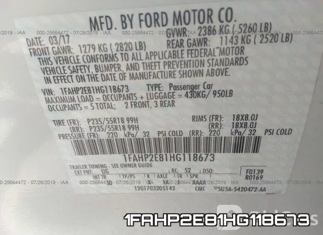 1FAHP2E81HG118673 фото 10