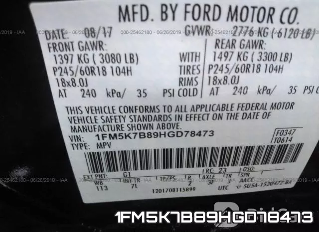 1FM5K7B89HGD78473 фото 10
