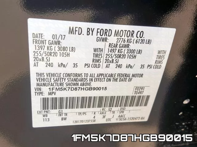 1FM5K7D87HGB90015 фото 2