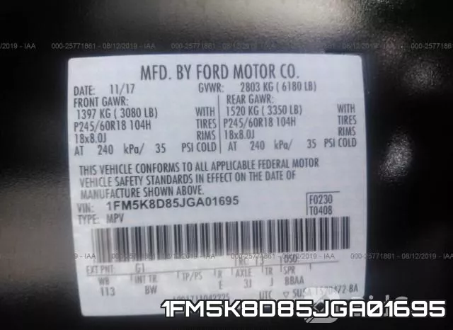 1FM5K8D85JGA01695 фото 10