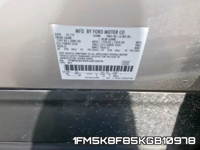 1FM5K8F85KGB10978 фото 2