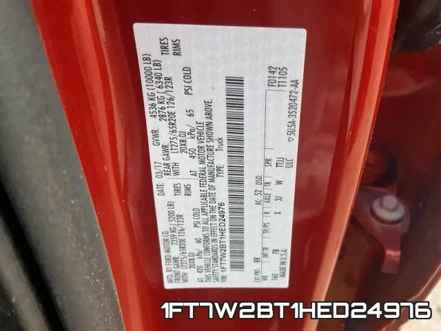 1FT7W2BT1HED24976 фото 2