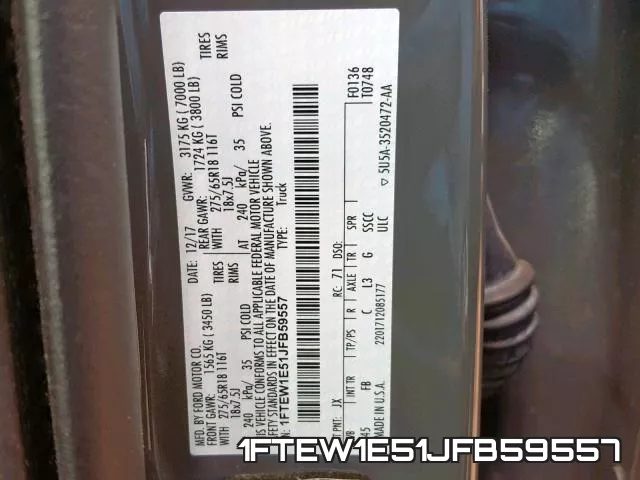 1FTEW1E51JFB59557 фото 2
