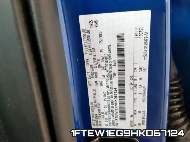 1FTEW1EG9HKD67124 фото 2
