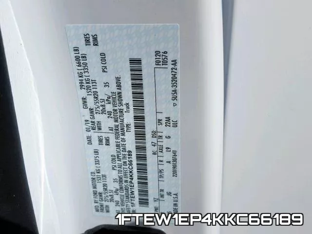 1FTEW1EP4KKC66189 фото 2