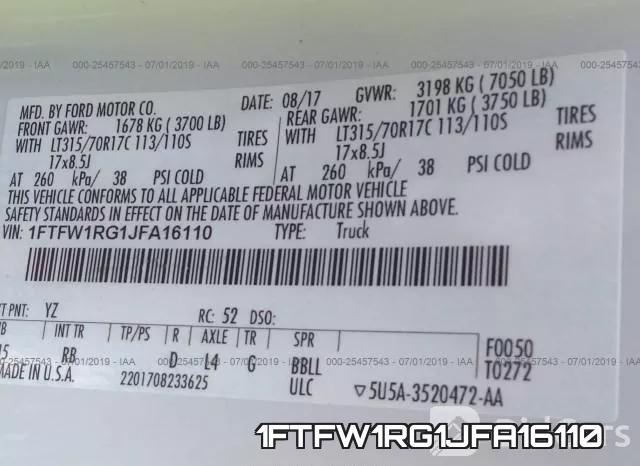 1FTFW1RG1JFA16110 фото 10