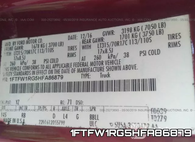 1FTFW1RG5HFA86879 фото 10