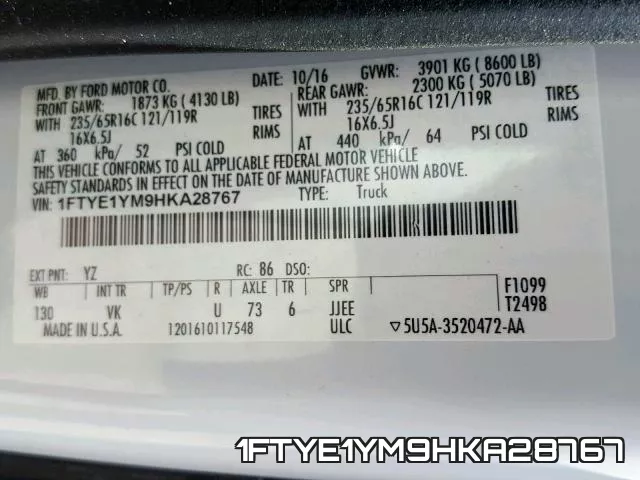 1FTYE1YM9HKA28767 фото 2