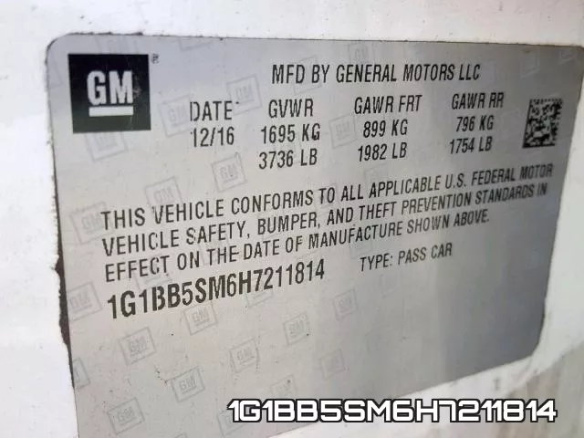 1G1BB5SM6H7211814 фото 2