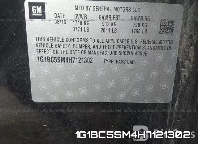1G1BC5SM4H7121302 фото 10