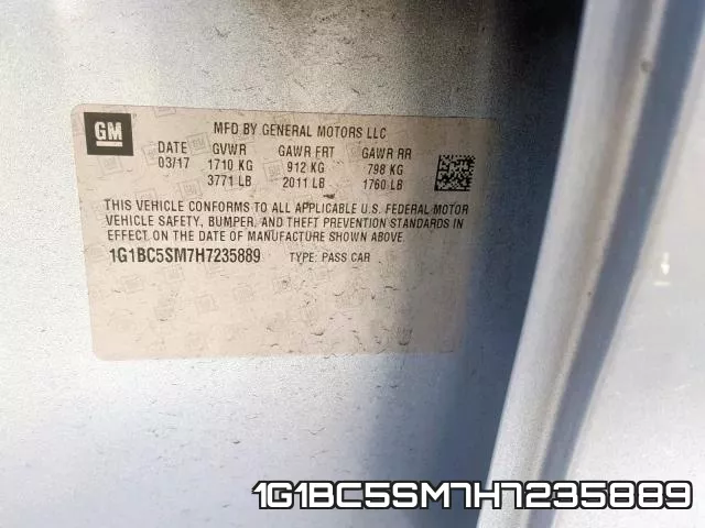 1G1BC5SM7H7235889 фото 2